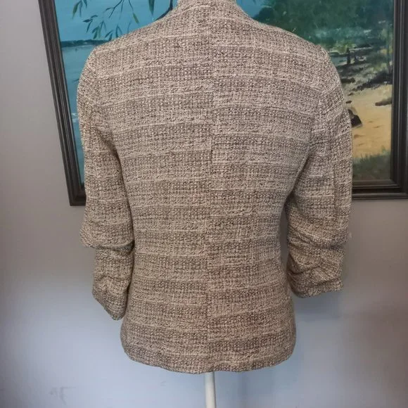 H&M Collarless grey blazer with modern simple lines, pockets (Size 10) - Picture 7 of 8